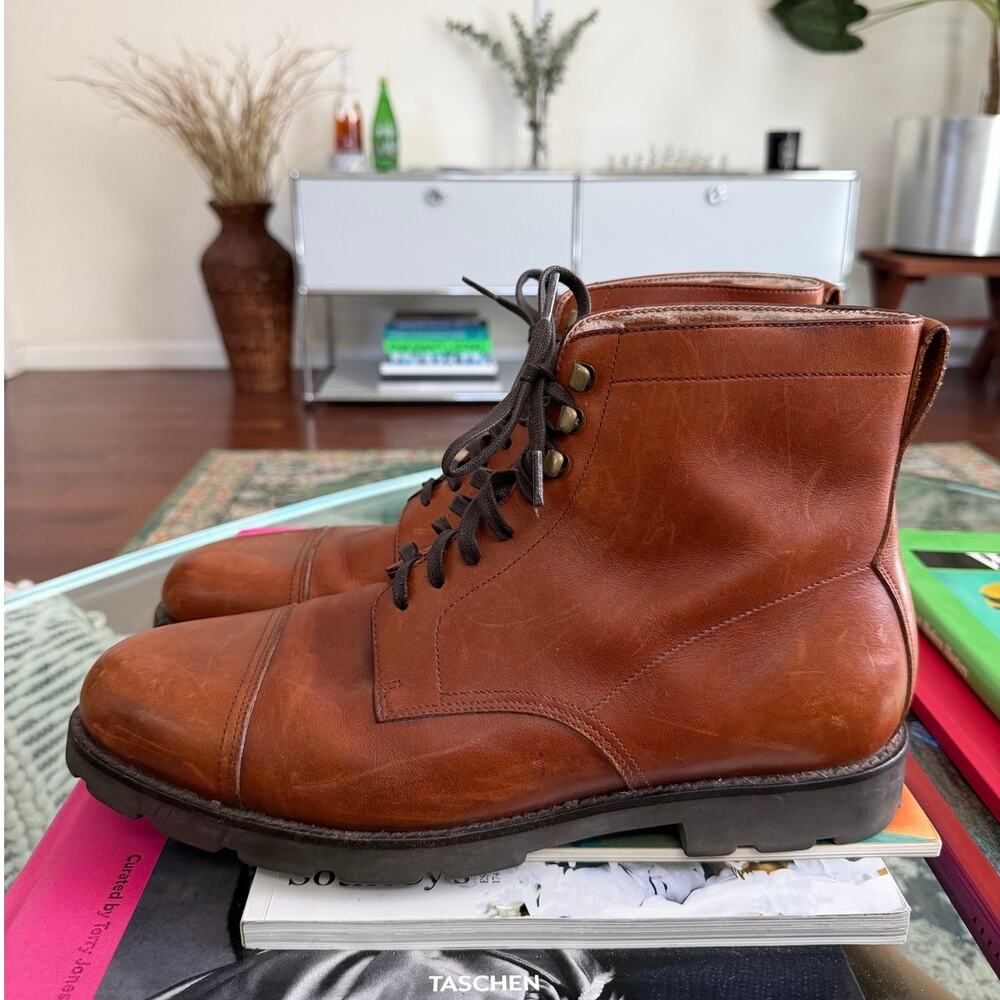 Polo Ralph Lauren Men's Vintage Lace-Up Leather Ankle Boots